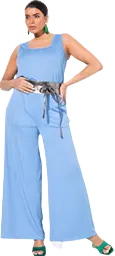 Marlenehose, gerades Bein, Elastikbund, Rippjersey